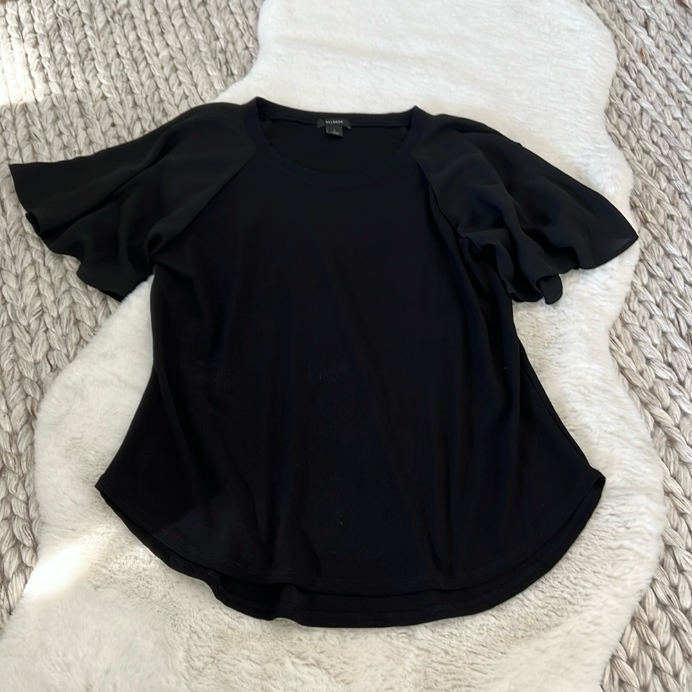 Halogen black shirt/ blouse with flowy sleeves, size small